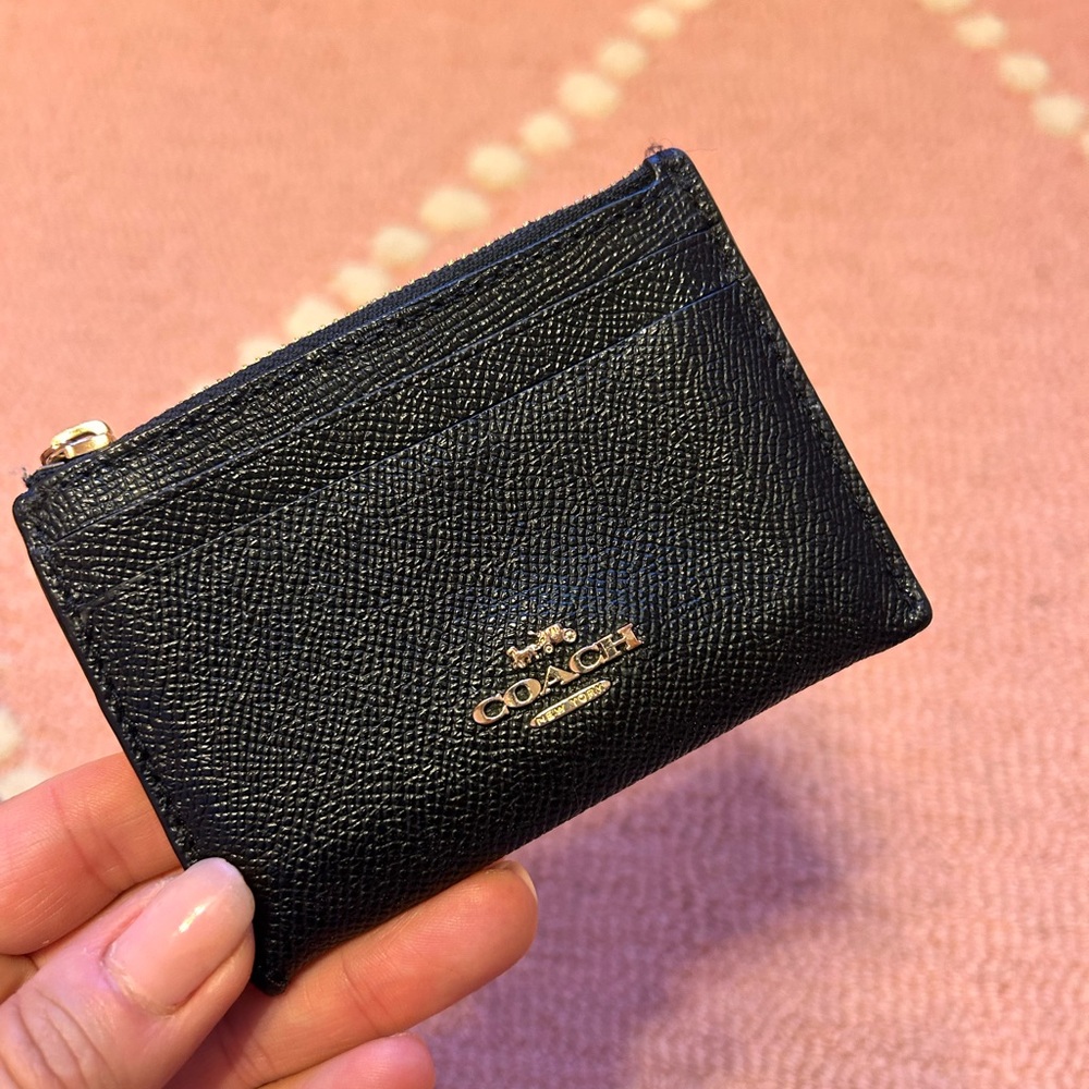 Coach Textured Black Card Case